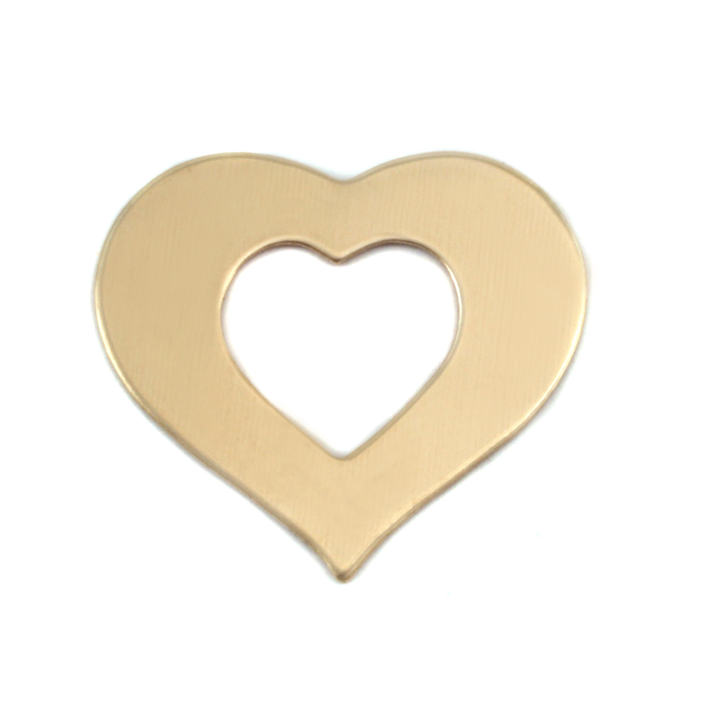 Metal Stamping Blanks Brass Heart Washer, 24mm (.94") x 21mm (.83"), 24g